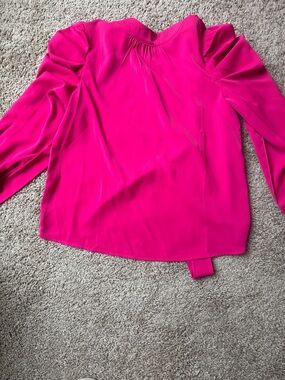 Women's Hot Pink Long-Sleeve Blouse